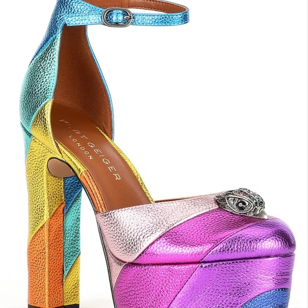 Kurt Geiger KENSINGTON rainbow PLATFORM HEEL Size 40.5 $295
